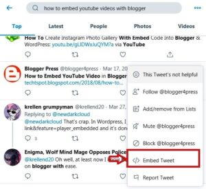 Improve Your Blog Posts - copy twitter embed code