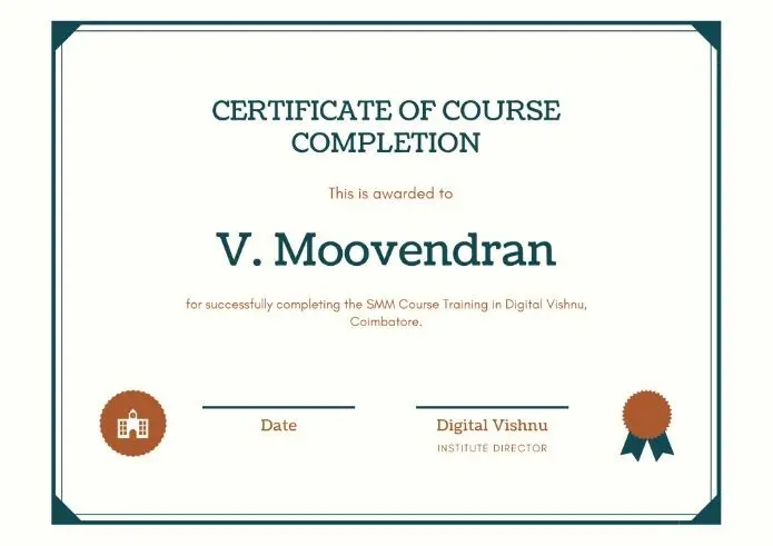 smm course certificate