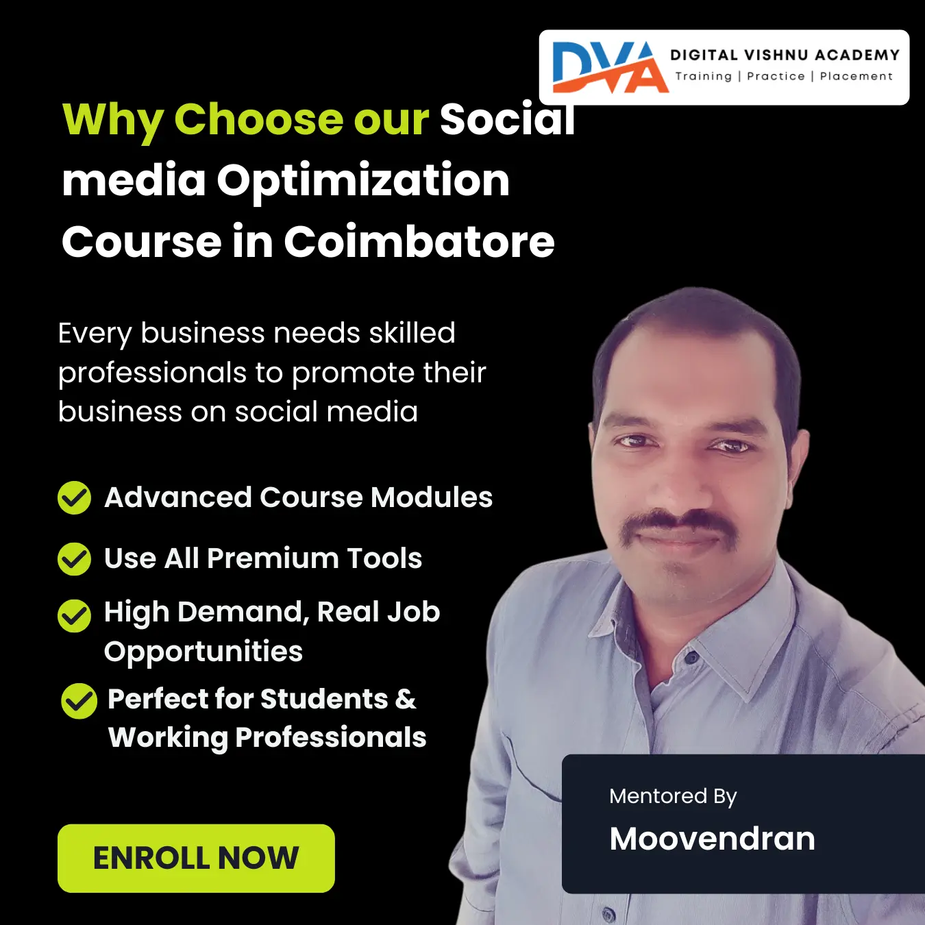 Why Coimbatore Students Choose Digital Vishnu Academy for social meia optimization course