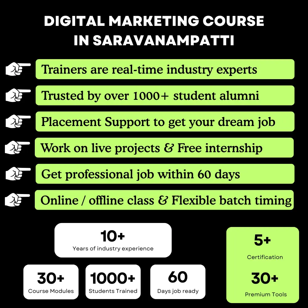 Why Students from Saravanampatti Choose Digital Vishnu Academy -Digital Marketing Course in Saravanampatti