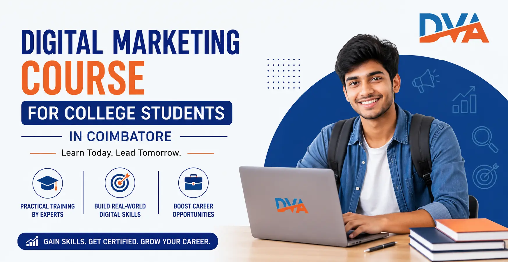 College students attending the digital marketing training programme at Digital Vishnu Academy in Coimbatore digital marketing course for college students in Coimbatore