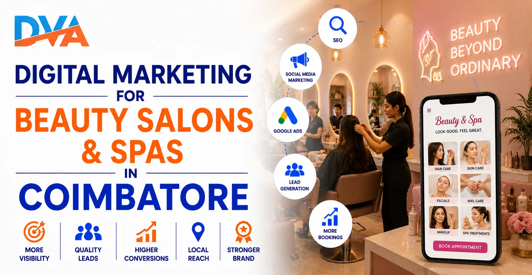 Instagram and Facebook marketing for bridal makeup and wellness businesses beauty salon and spa digital marketing strategy Coimbatore