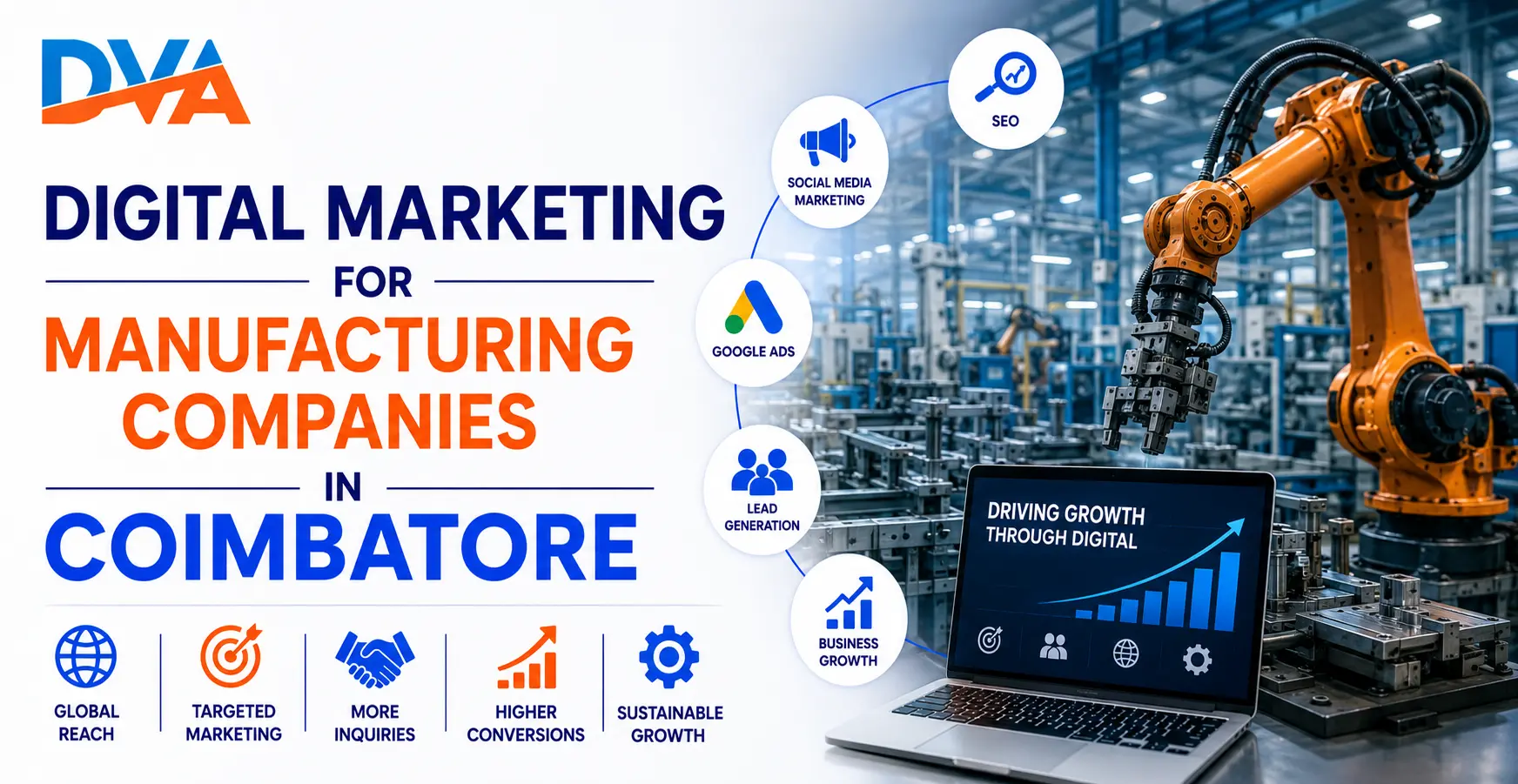 LinkedIn and Google Ads lead generation for Coimbatore industrial manufacturers B2B digital marketing strategies for manufacturing companies in Coimbatore