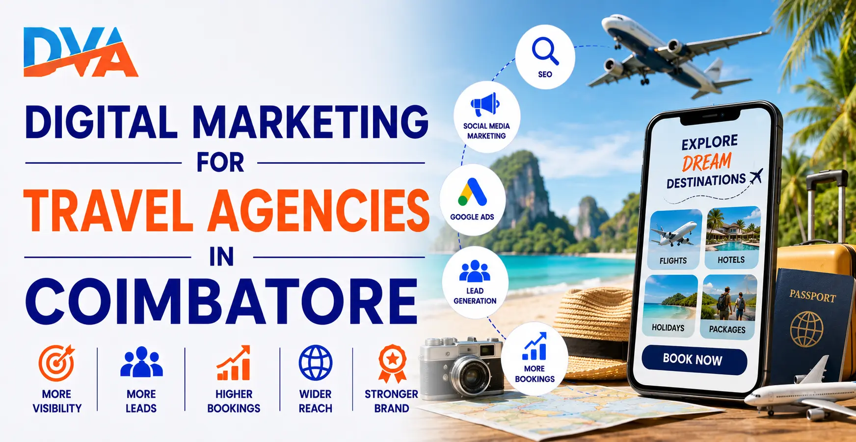 tour operator Google Ads and Instagram promotion travel agency marketing strategies Coimbatore