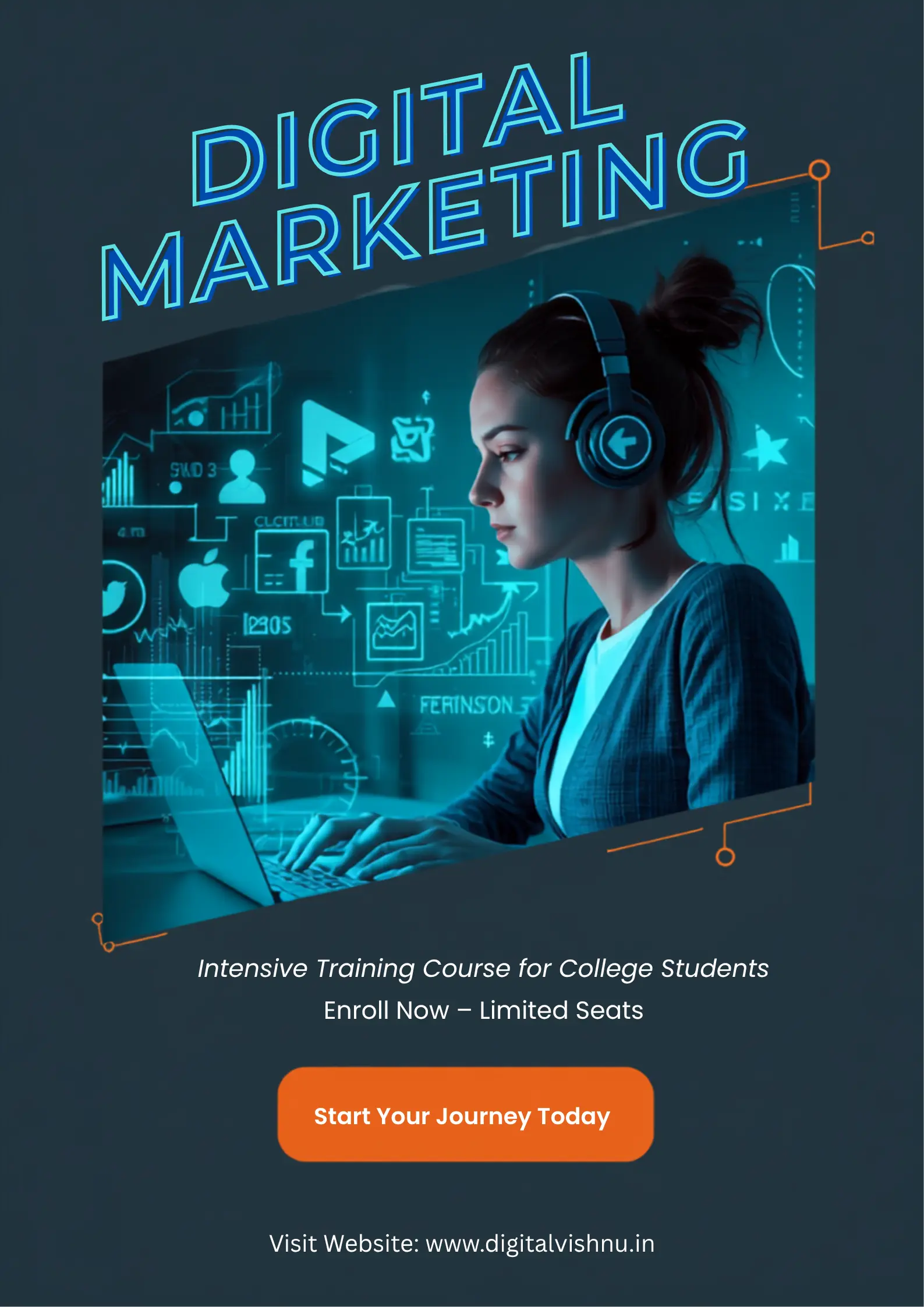 A college student in Coimbatore learning Google Ads and SEO during a digital marketing training session digital marketing course college students Coimbatore training certification