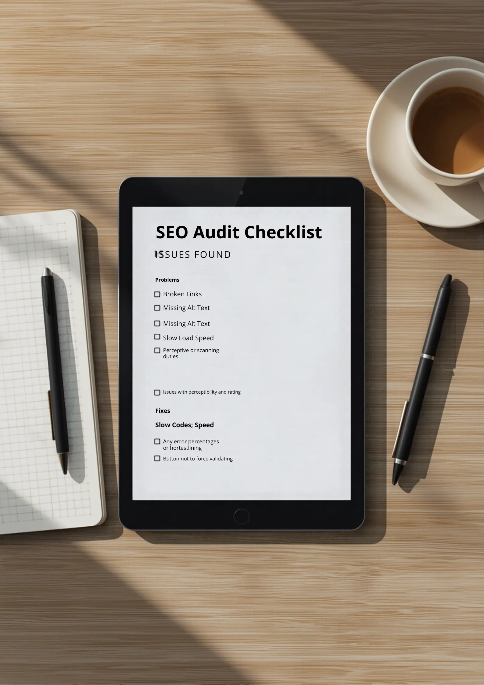 free SEO audit checklist for a portfolio project