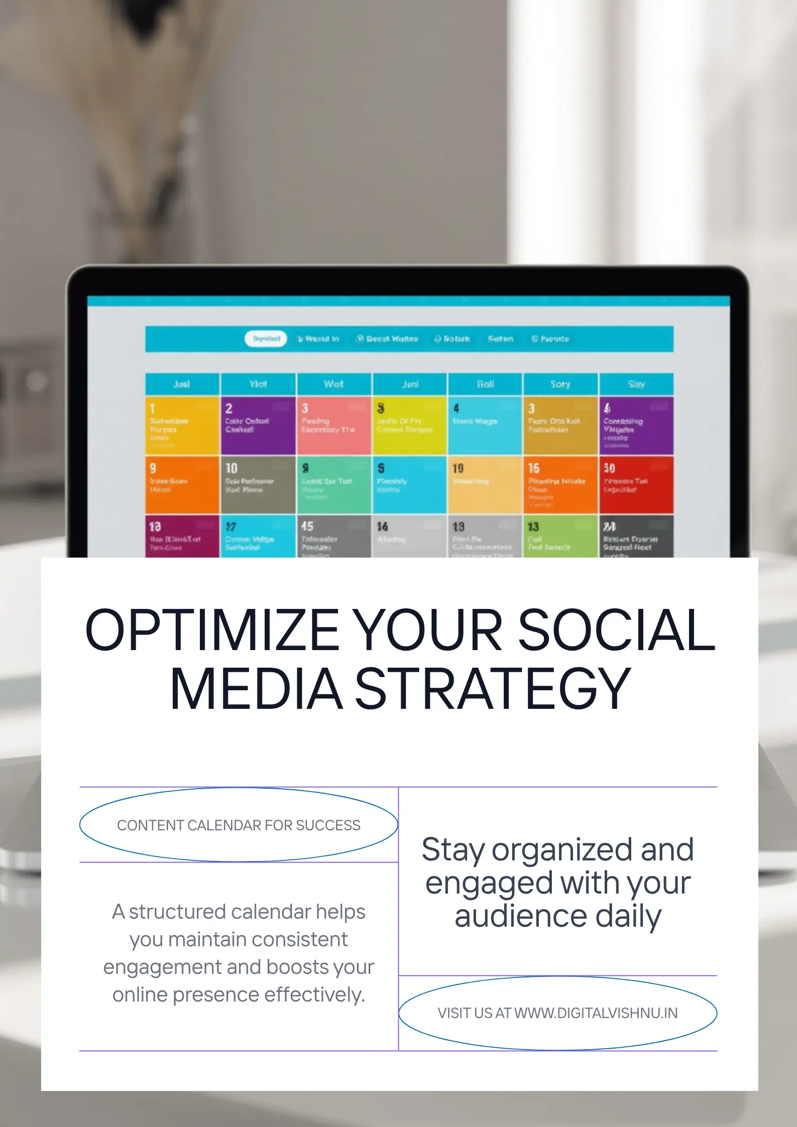 30-day social media content calendar for a portfolio project
