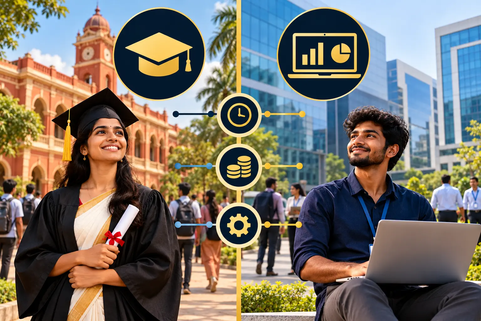 Comparison of degree and short-term digital marketing course